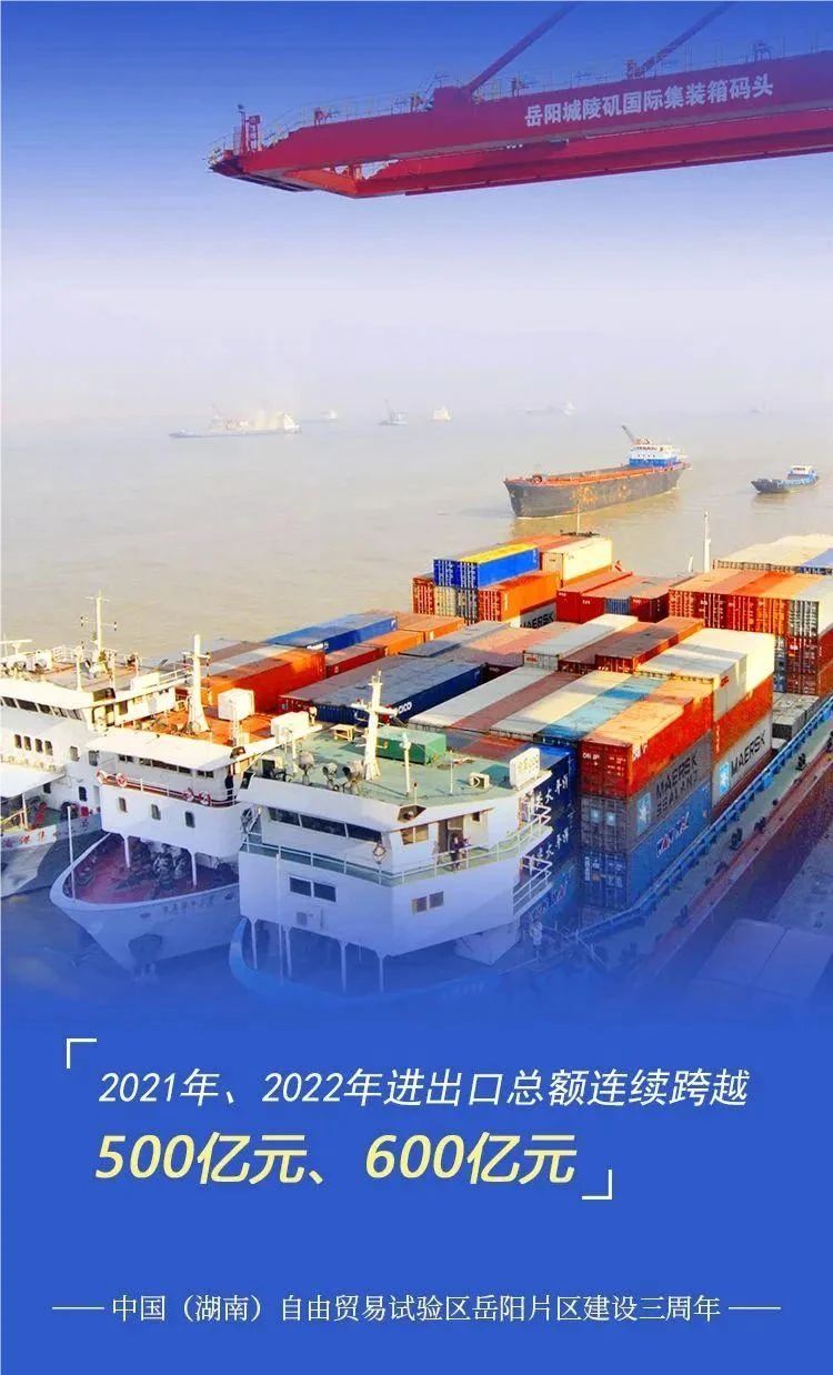 为国家试制度，为地方谋发展。2020年9月，中国（湖南）自由贸易试验区岳阳片区揭牌，成立三年来交出一份份亮眼的“成绩单”。